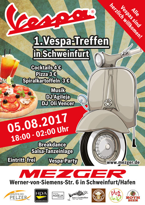 Vespa Treffen in Schweinfurt 05.08.2017 Plakat