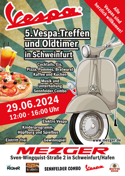 Vespa Treffen in Schweinfurt 29.06.2024 Plakat
