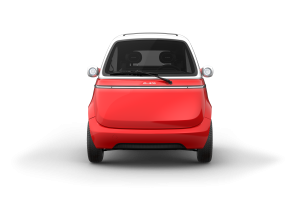 Microlino - E-Auto in rot mit weißem Dach